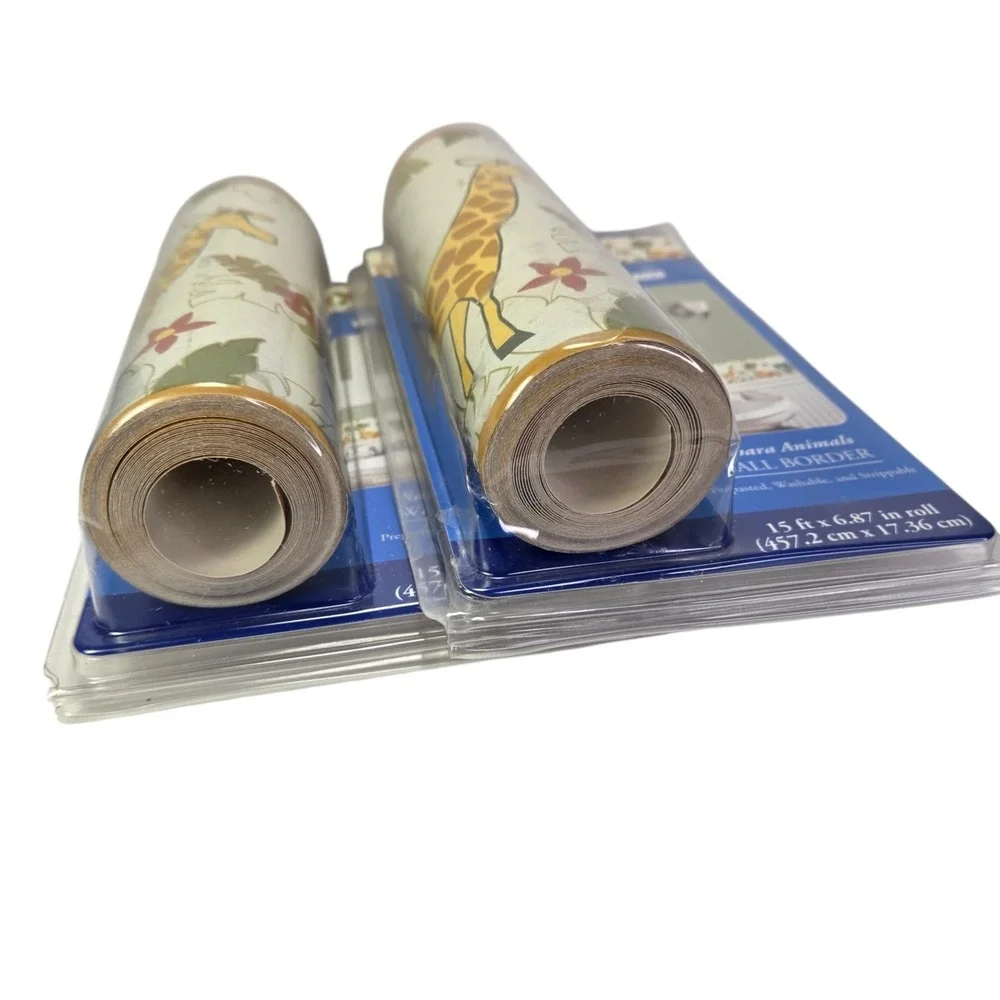 2 Rolls HomeTrends Kids Sahara Animals Wall Border Prepasted Washable Strippable